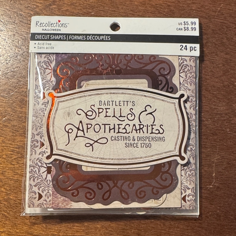 Recollections Apothecary Diecut Shapes - Brown and Cream